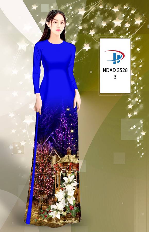 Vải Áo Dài Phong Cảnh Giáng Sinh AD NDAD3528 7